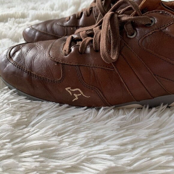 KangaROOS Leather Sneakers Men\'s Sz 45 EU 11 US Trainers Brown Shoes Spain $190‎ main image 8